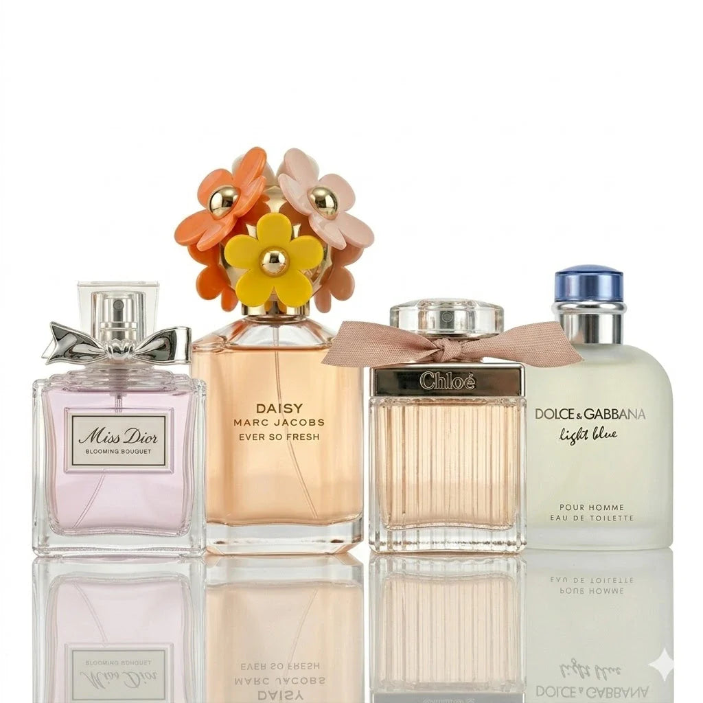 Set od 4 parfema | Marc Jacobs Daisy Ever So Fresh, Chloé Eau de Parfum, Miss Dior Blooming Bouquet, Dolce & Gabbana Light Blue
